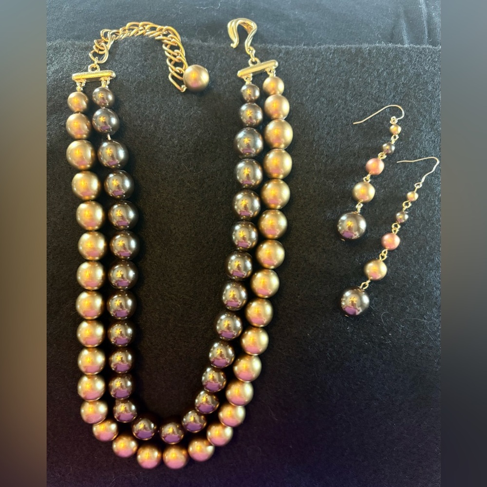 MONET Beaded Necklace with Earrings